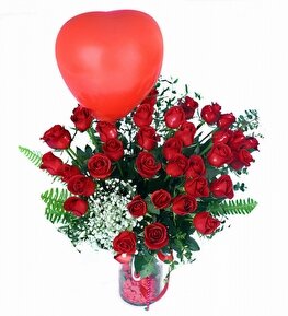 40 Kırmızı Gül ve Balon