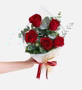 5'li Kırmızı Gül Buketi