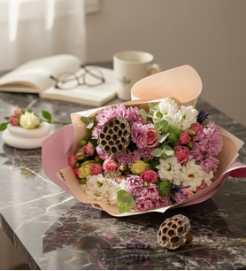 Bloomis Chryssa Lila Pembe Kasımpatı Buketi