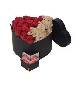 Butik Kırmızı Güller Ayıcıklar Makaronlar