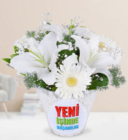 Yeni İş Temalı Lilyum Gerbera Aranjmanı